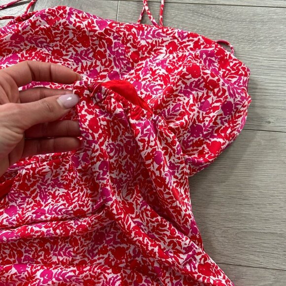 ASTR Colette Floral Satin Cutout Midi Dress - Picture 8 of 14